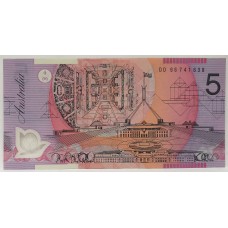 AUSTRALIA 1996 . FIVE 5 DOLLARS BANKNOTE . EVANS/FRASER